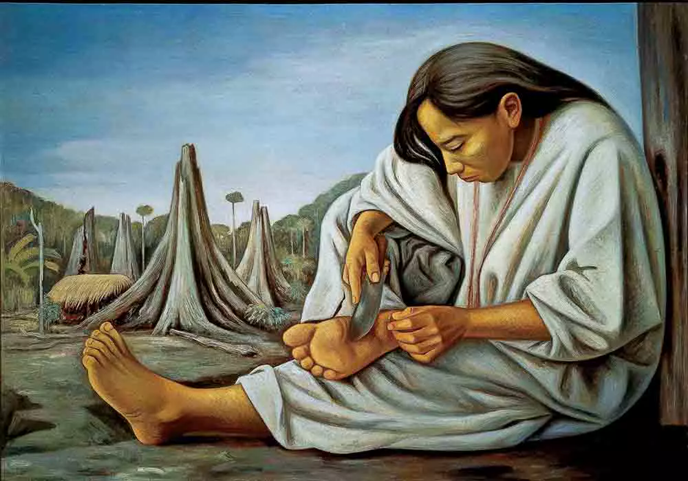 Imagen de la pintura de Raúl Anguiano, La espina